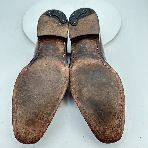 Salvatore Ferragamo Men Size 8.5 D Brown Leather Horsebit Loafer Dress Shoes - Picture 9 of 13
